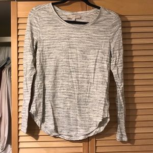 Grey and blue striped loft tee